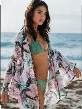 Pilyq Pink Tropical Leaf Print Camisole
